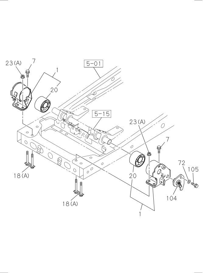 Diagram CAB MOUNTING; FRAME SIDE for your Isuzu