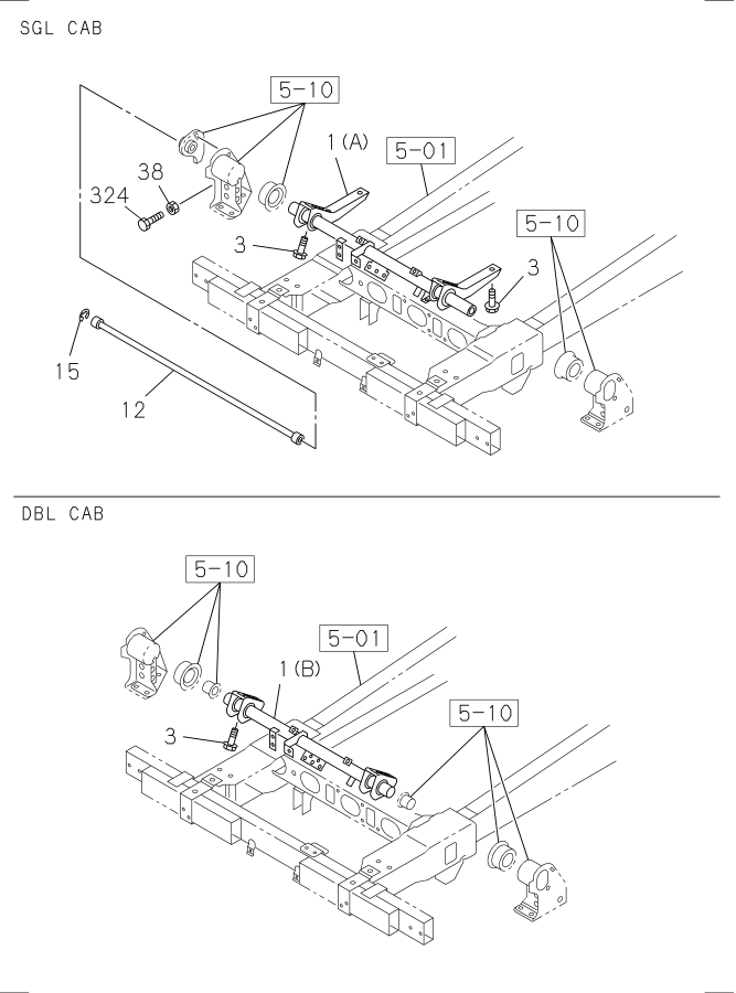 Diagram CAB MOUNTING; CAB SIDE for your Isuzu