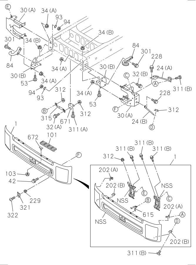 Diagram FRONT BUMPER for your Isuzu