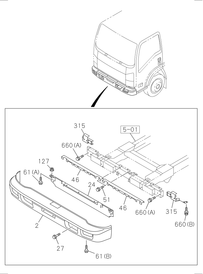 Diagram FRONT BUMPER for your 2006 Isuzu NQR   