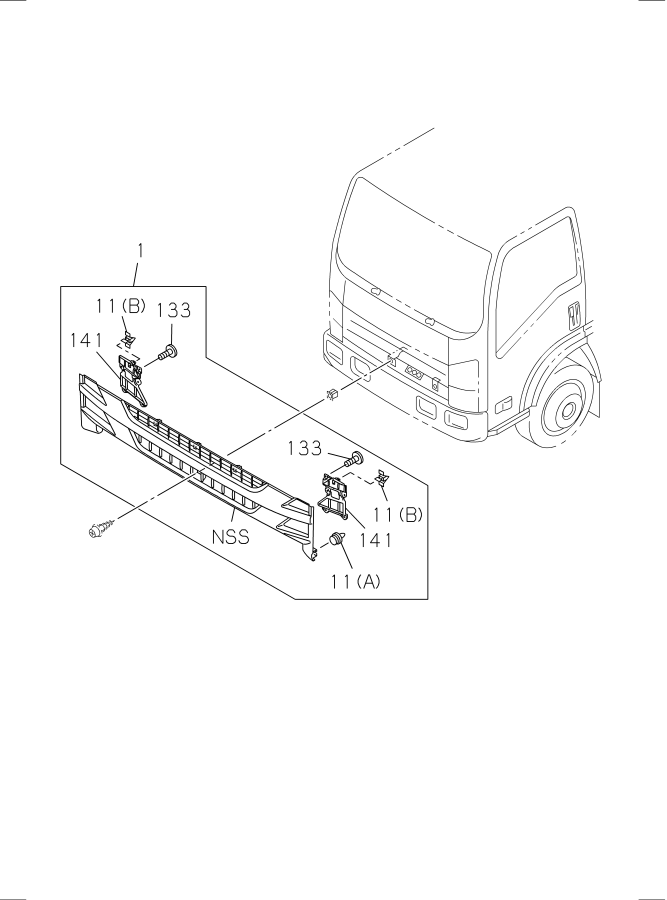 Diagram RADIATOR GRILLE PIO PARTS for your Isuzu