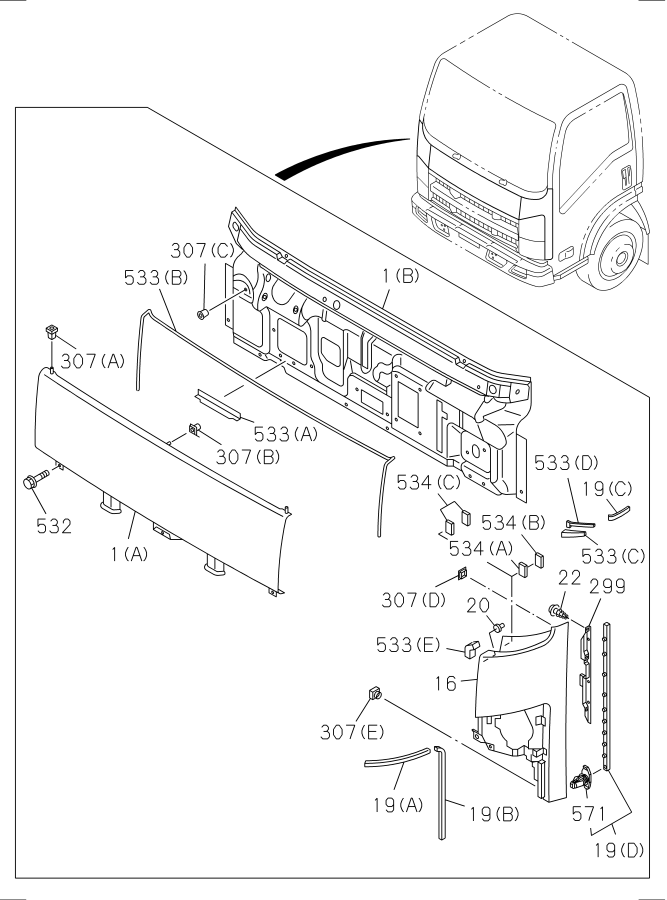 Diagram FRONT PANEL for your Isuzu