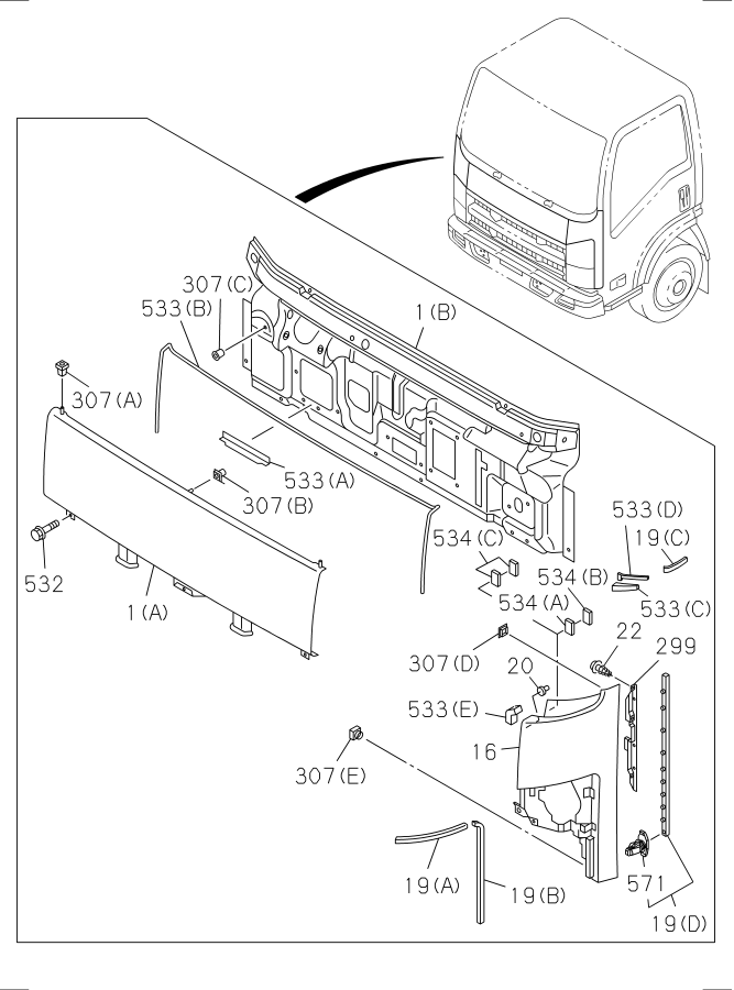 Diagram FRONT PANEL for your Isuzu