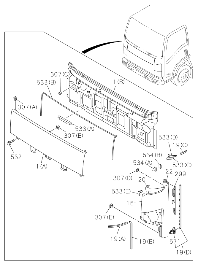 Diagram FRONT PANEL for your Isuzu