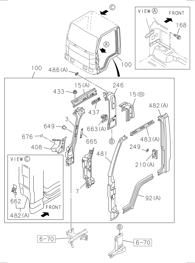 Diagram SIDE PANEL AND STEP for your 2022 Isuzu FTR   