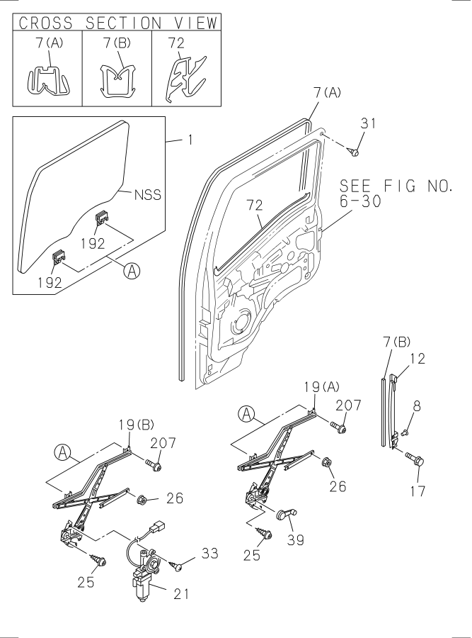 Diagram FRONT DOOR GLASS AND REGULATOR for your 2009 Isuzu NQR DOUBLE CAB DIESEL 4HK1-TCS (RJS) 