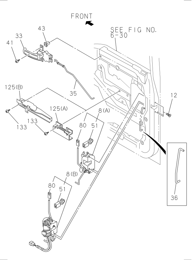 Diagram FRONT DOOR LOCK AND HANDLE for your 2006 Isuzu NQR   