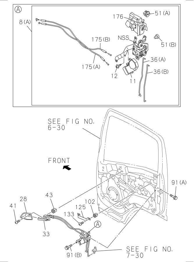 Diagram FRONT DOOR LOCK AND HANDLE for your 2009 Isuzu NQR   