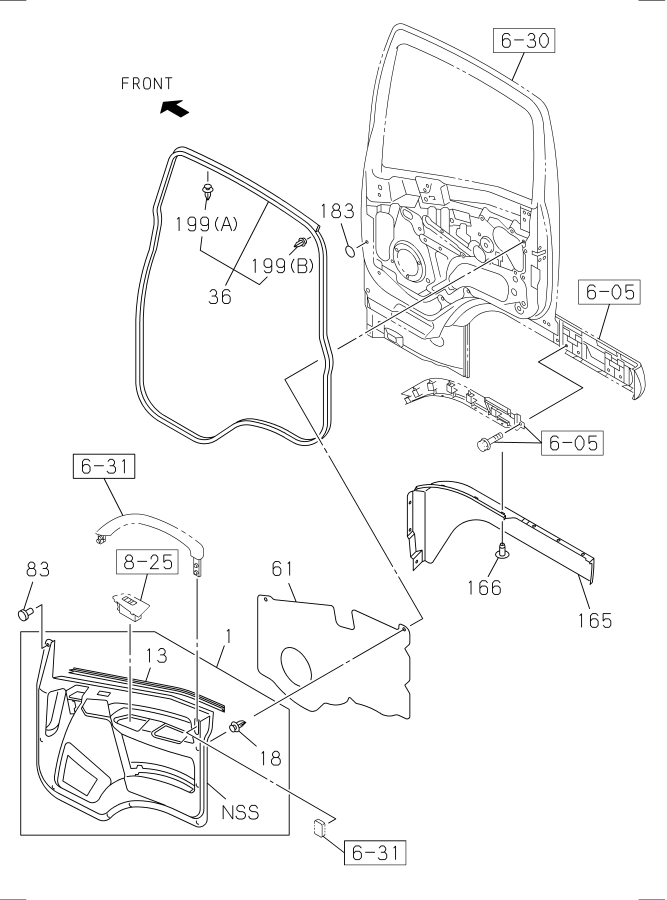 Diagram FRONT DOOR TRIM for your 2020 Isuzu FVR   