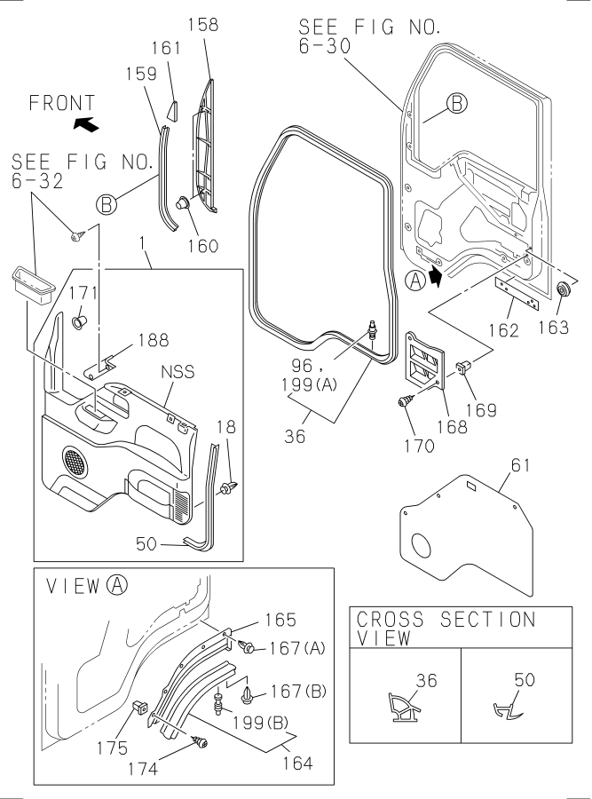 Diagram FRONT DOOR TRIM for your 1996 Isuzu