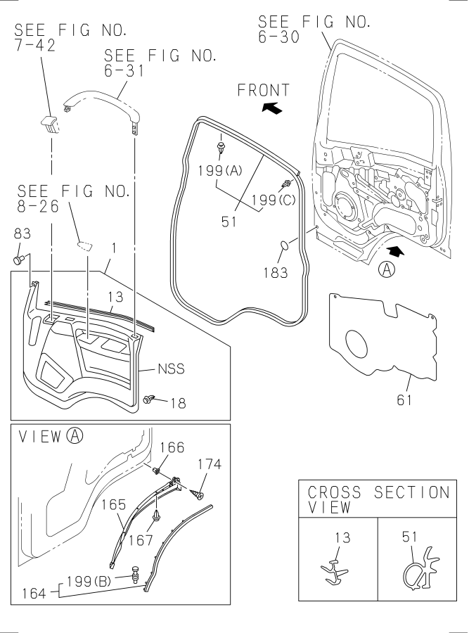 Diagram FRONT DOOR TRIM for your 2009 Isuzu NQR SINGLE CAB AND SUPERLONG CHASSIS  