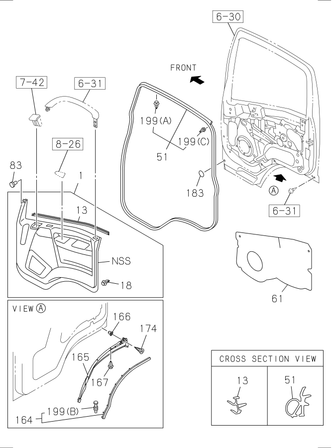 Diagram FRONT DOOR TRIM for your 2006 Isuzu NQR   