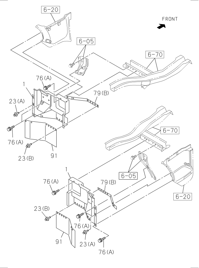 Diagram MUD GUARD AND INSULATOR for your Isuzu