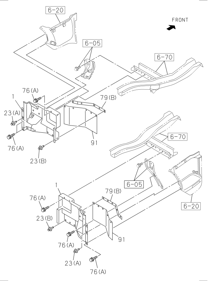 Diagram MUD GUARD AND INSULATOR for your Isuzu