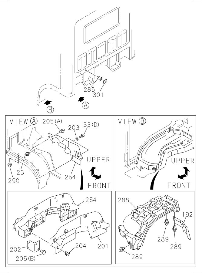 Diagram MUD GUARD AND INSULATOR for your Isuzu