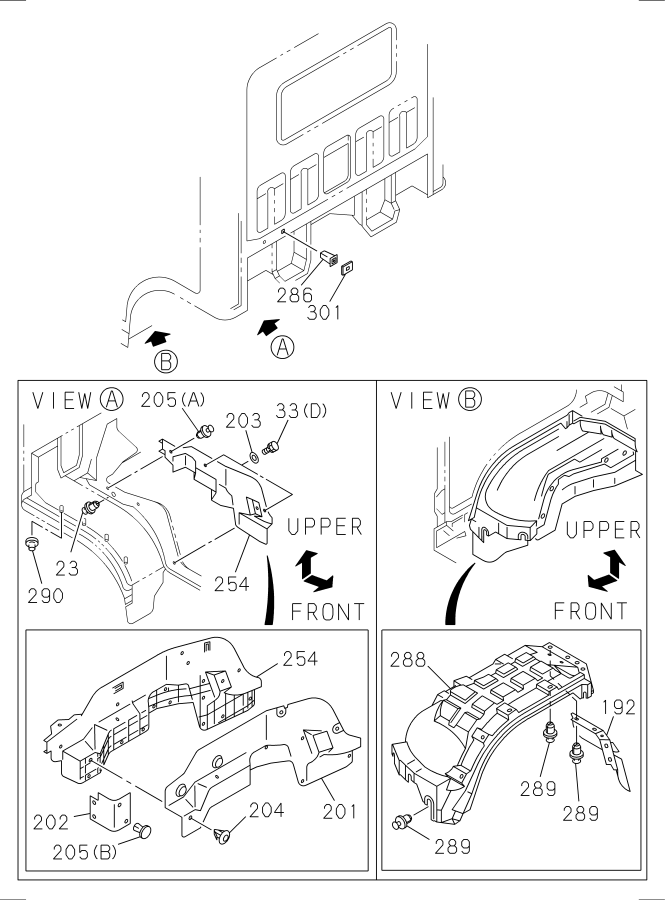 Diagram MUD GUARD AND INSULATOR for your Isuzu