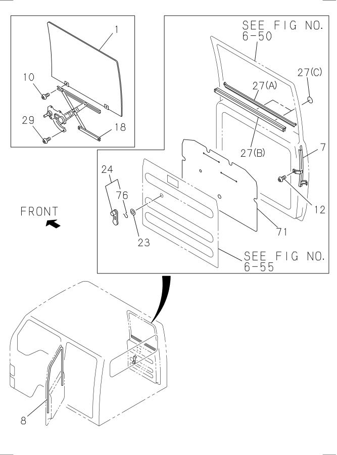 Diagram REAR DOOR GLASS AND REGULATOR for your Isuzu