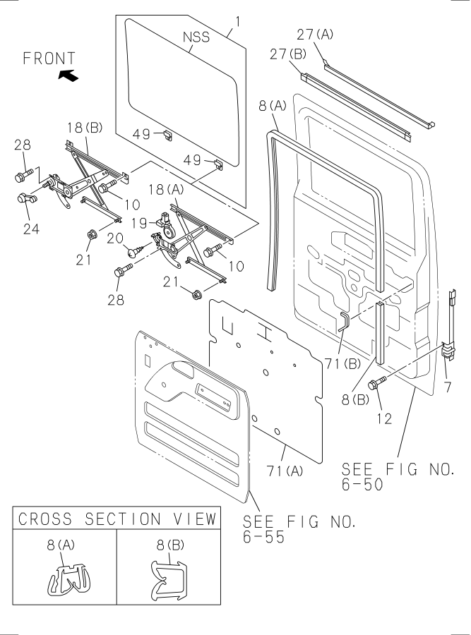 Diagram REAR DOOR GLASS AND REGULATOR for your Isuzu