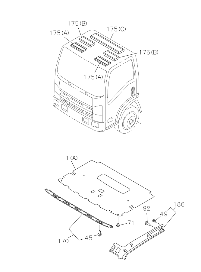 Diagram HEAD LINING AND TRIM for your Isuzu