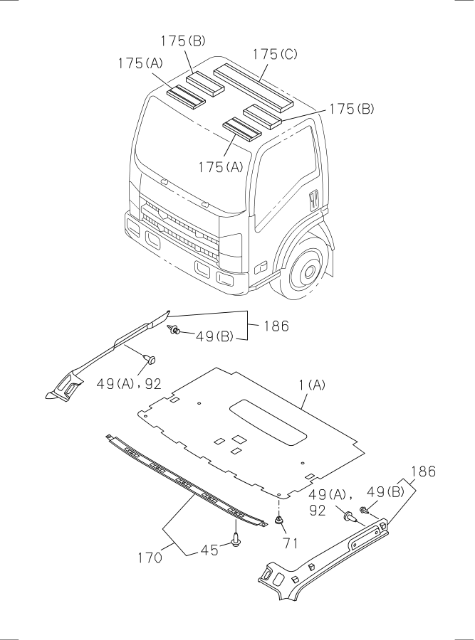 Diagram HEAD LINING AND TRIM for your Isuzu