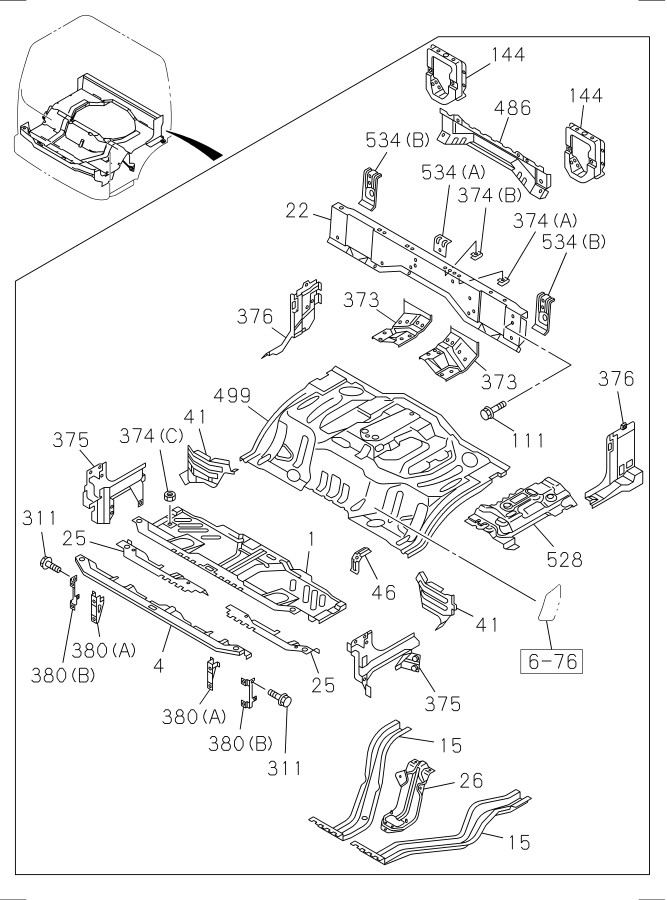 Diagram FLOOR PANEL for your 1996 Isuzu