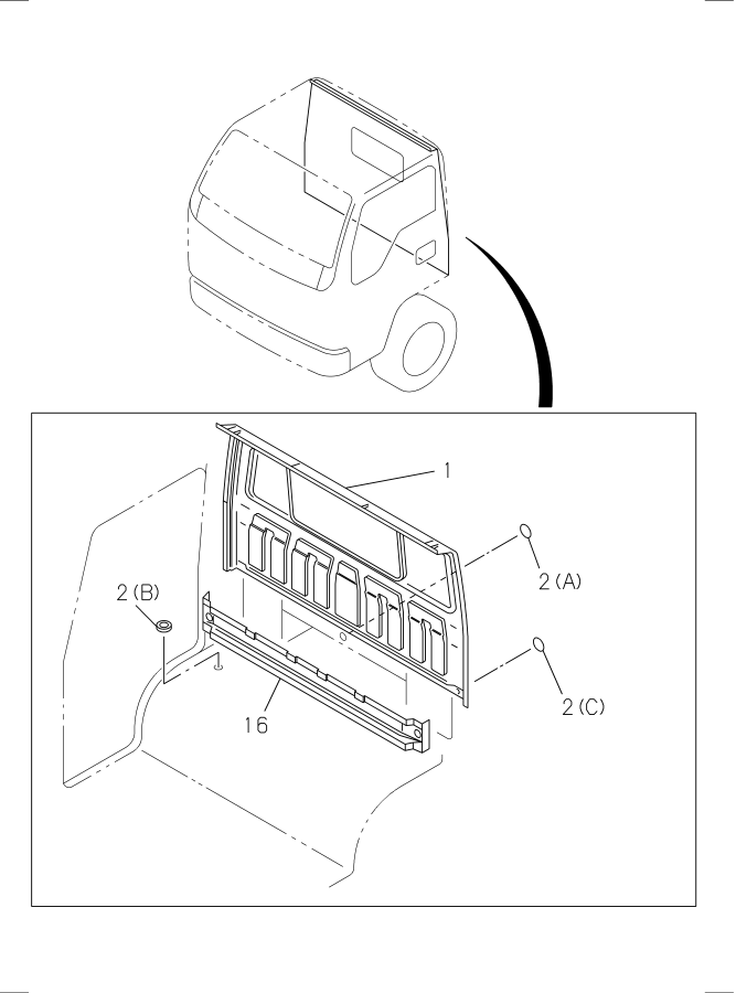 Diagram BACK PANEL for your 2019 Isuzu NPR-XD   