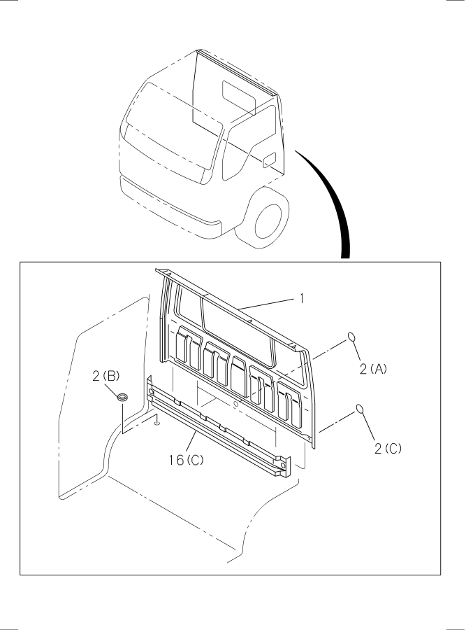 Diagram BACK PANEL for your 2005 Isuzu NRR   