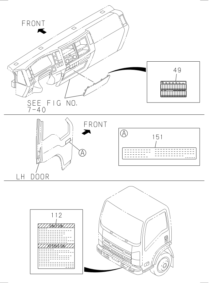 Diagram CAUTION PLATE AND LABEL for your 2006 Isuzu NPR   