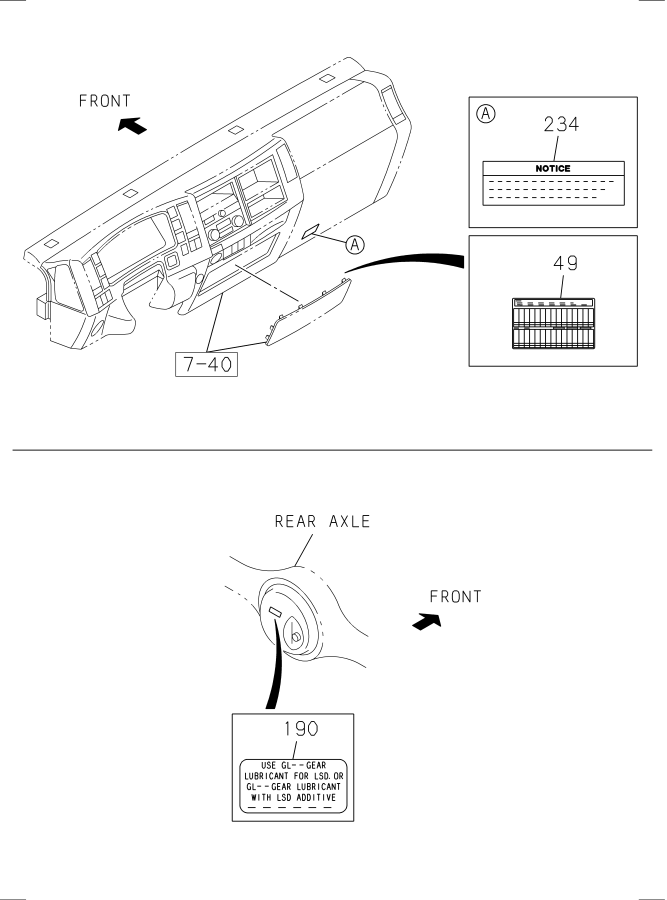 Diagram CAUTION PLATE AND LABEL for your 2014 Isuzu NPR   