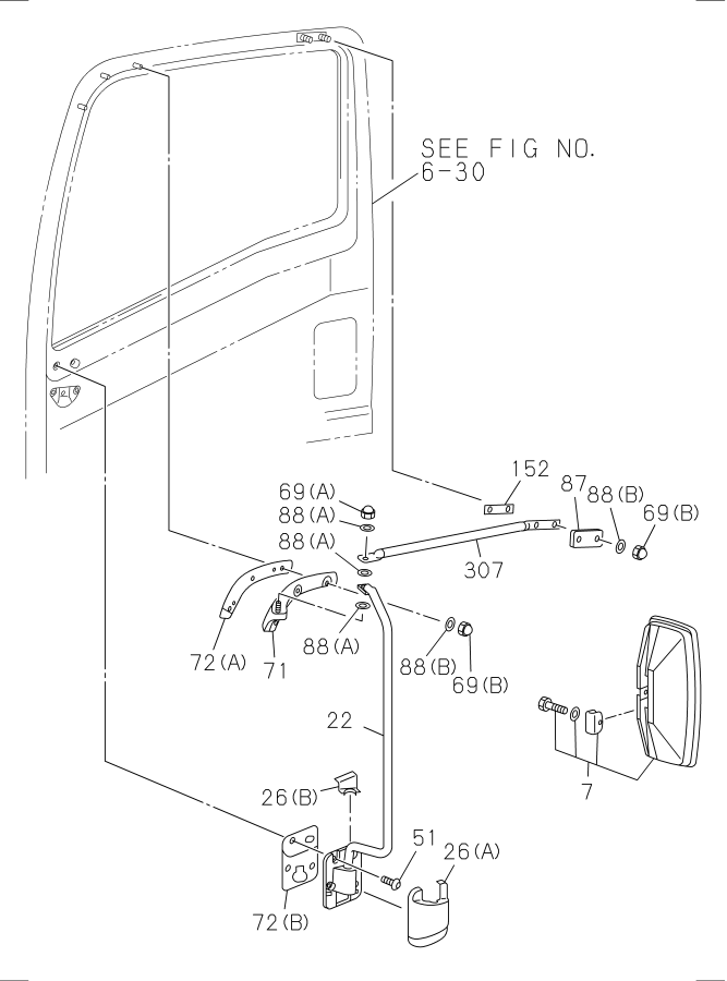 Diagram MIRROR AND MIRROR STAY for your Isuzu