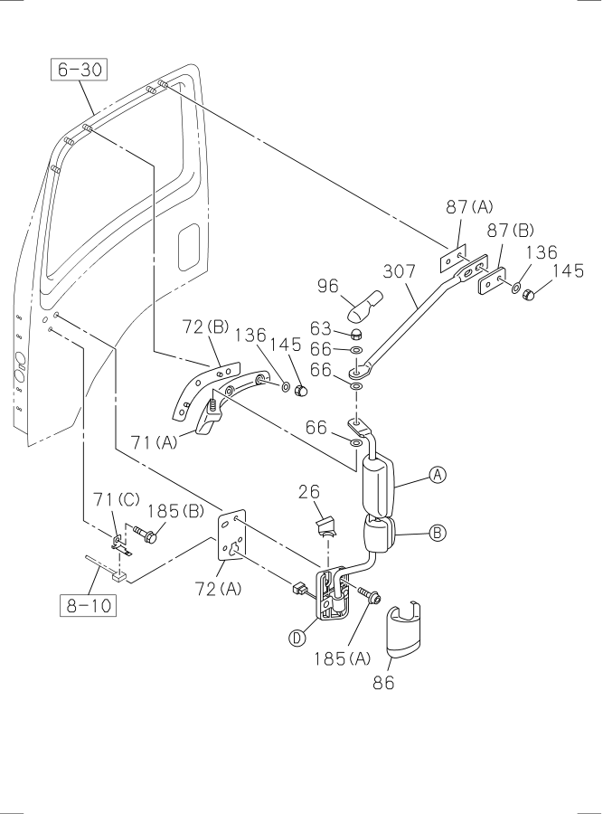 Diagram MIRROR AND MIRROR STAY PIO PARTS<XSB7TU> for your 2018 Isuzu NQR   