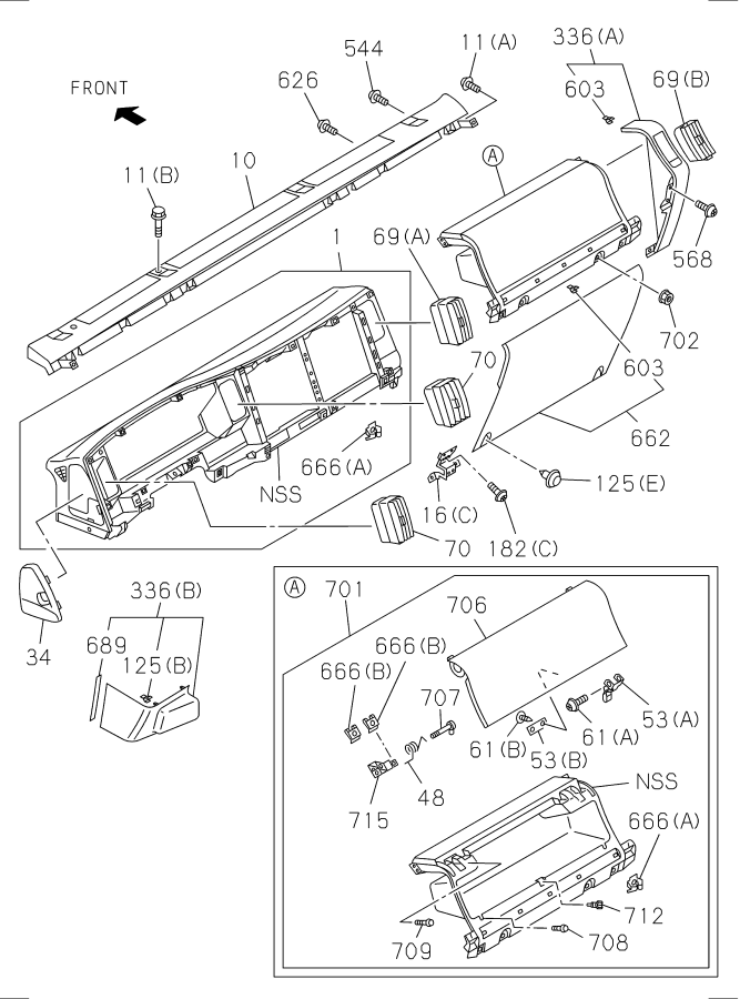 Diagram INSTRUMENT PANEL AND BOX for your 2011 Isuzu NPR   