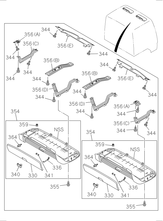 Diagram SUN VISOR AND ASSIST GRIP for your Isuzu