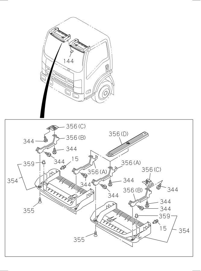 Diagram SUN VISOR AND ASSIST GRIP for your Isuzu