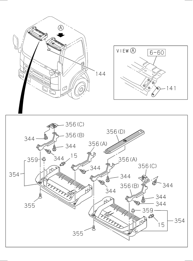 Diagram SUN VISOR AND ASSIST GRIP for your Isuzu