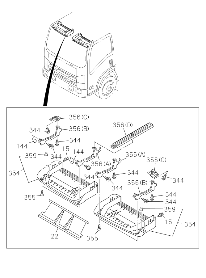 Diagram SUN VISOR AND ASSIST GRIP for your Isuzu