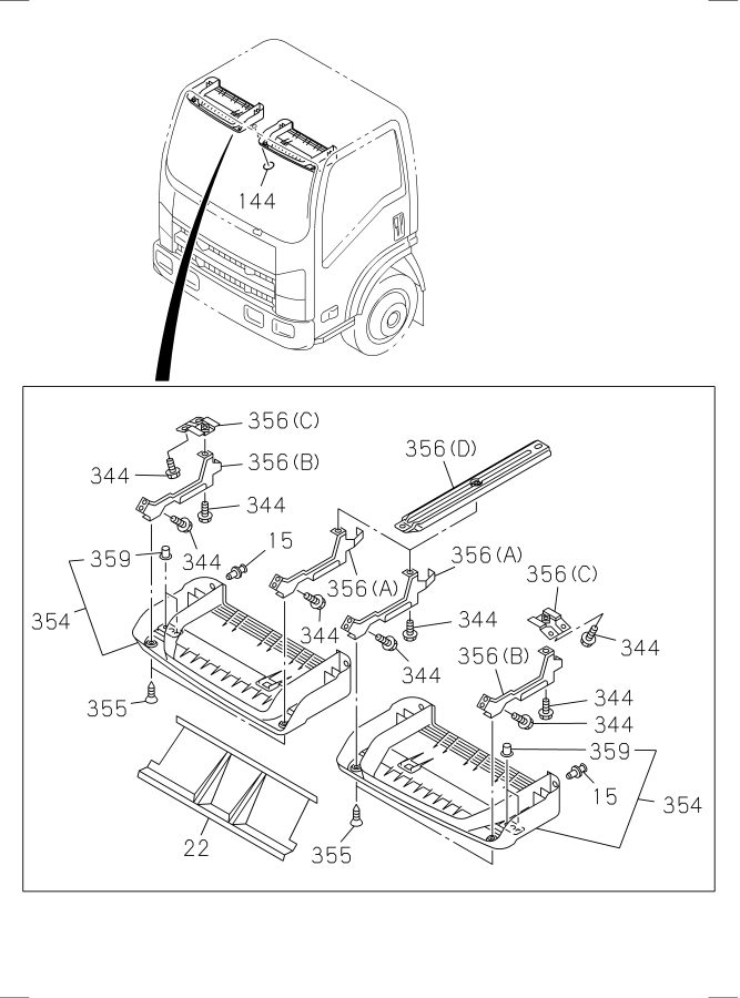 Diagram SUN VISOR AND ASSIST GRIP for your Isuzu