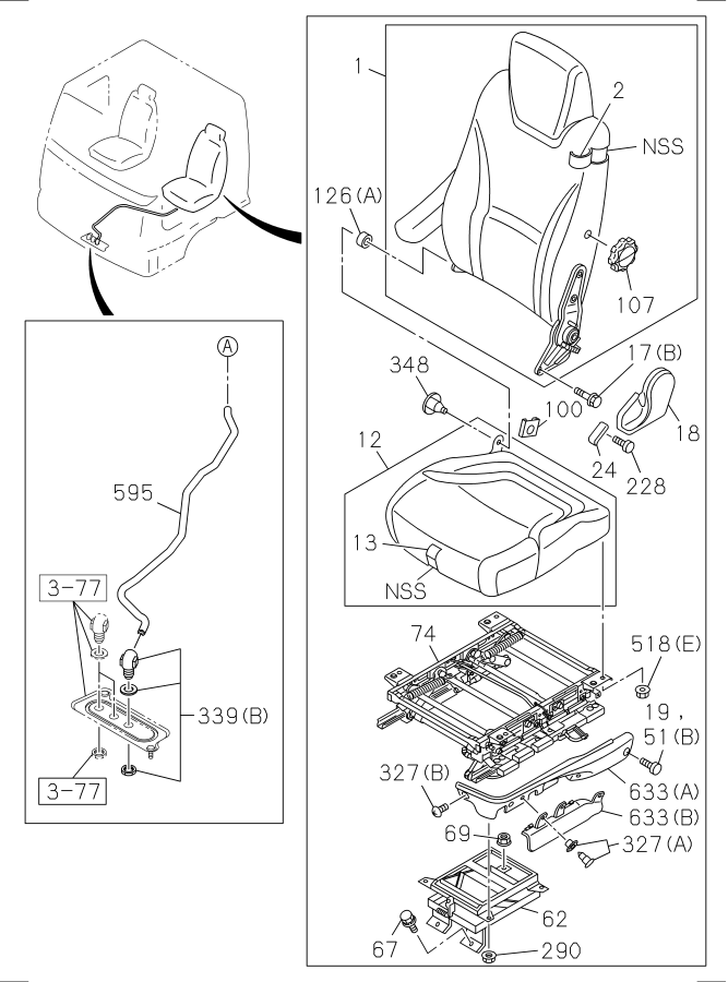 Diagram FRONT SEAT for your Isuzu FTR  