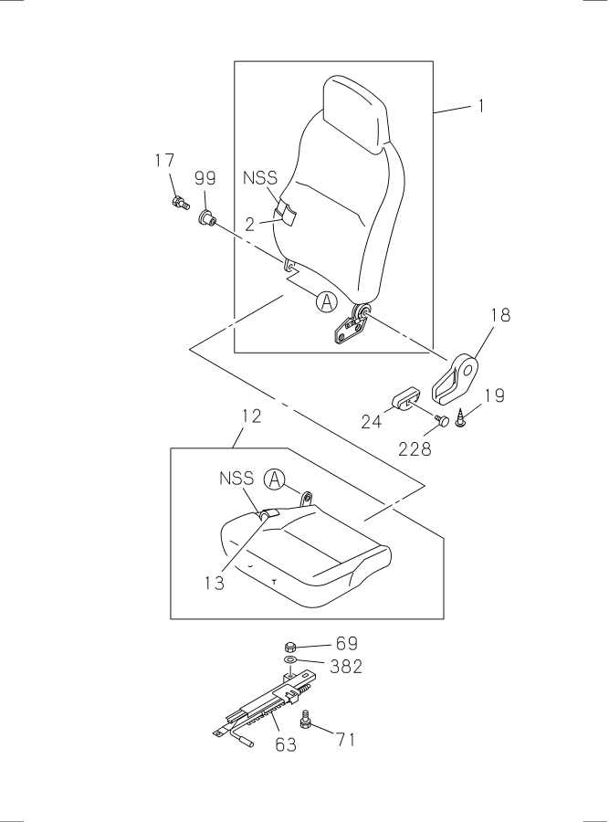 Diagram FRONT SEAT for your Isuzu NPR  