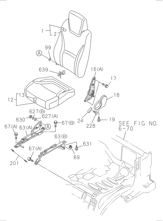 Diagram FRONT SEAT for your 2007 Isuzu NPR SINGLE CAB AND LONG CHASSIS GAS V8 (LQ4) 