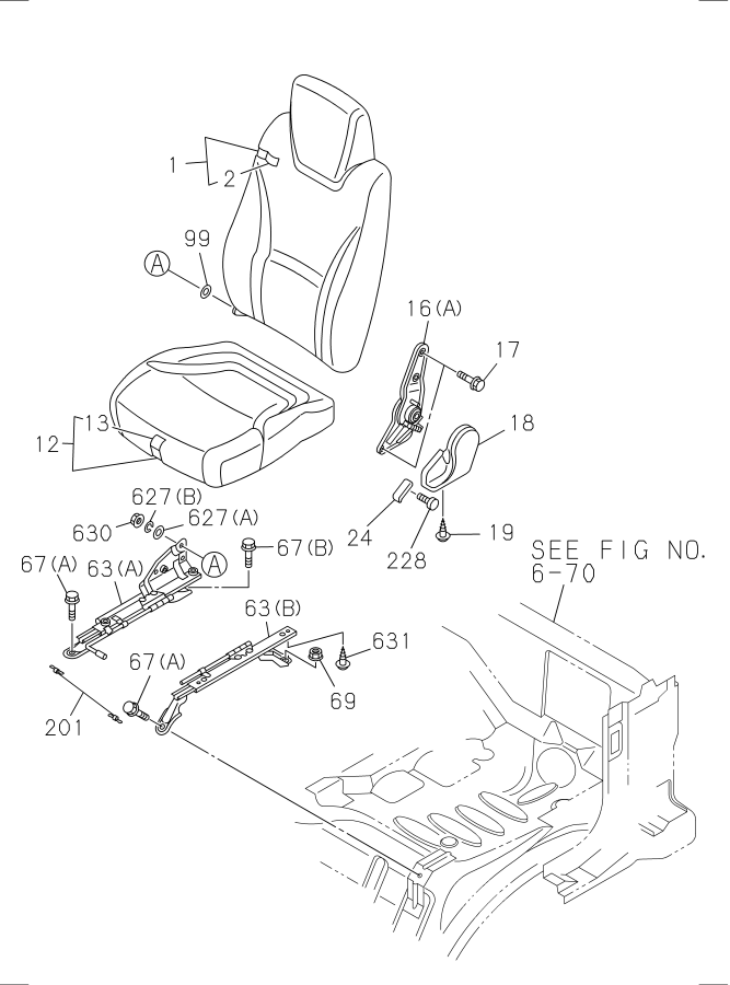 Diagram FRONT SEAT for your 1996 Isuzu