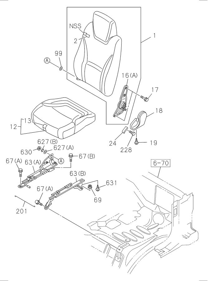 Diagram FRONT SEAT for your 2007 Isuzu NPR SINGLE CAB AND LONG CHASSIS GAS V8 (LQ4) 