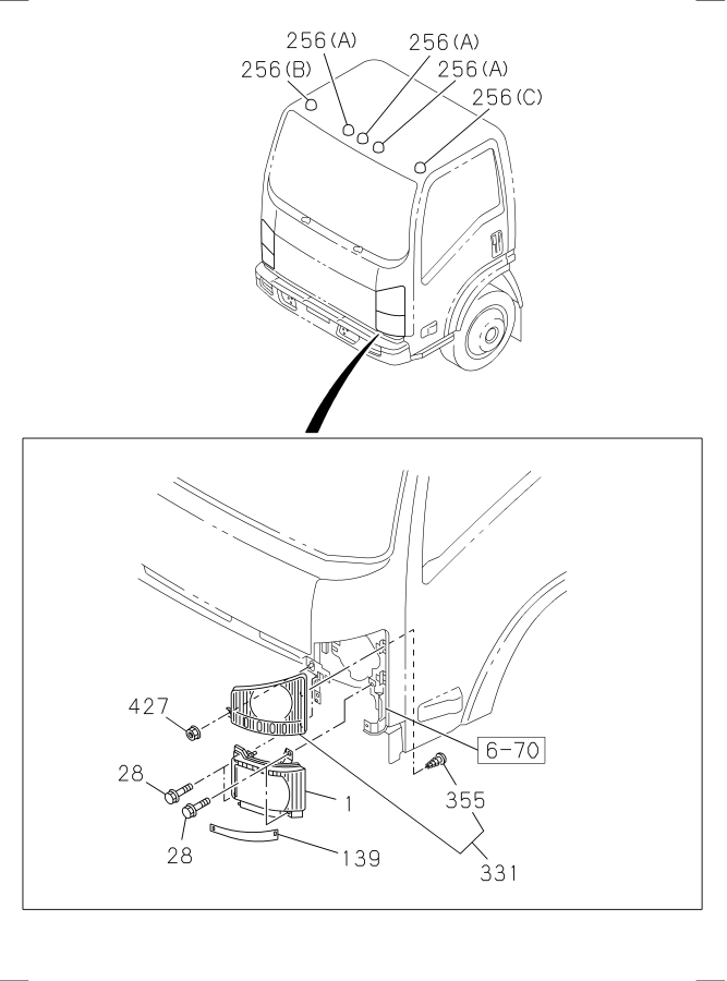 Diagram LAMP; FRONT AND FRONT SIDE for your 2021 Isuzu NPR-HD   