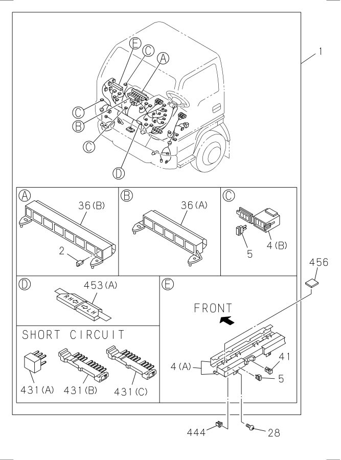 Diagram WIRING HARNESS AND FUSE for your 2005 Isuzu NRR SINGLE CAB AND MIDDLE CHASSIS  