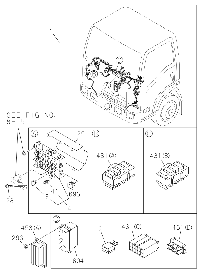 Diagram WIRING HARNESS AND FUSE for your Isuzu