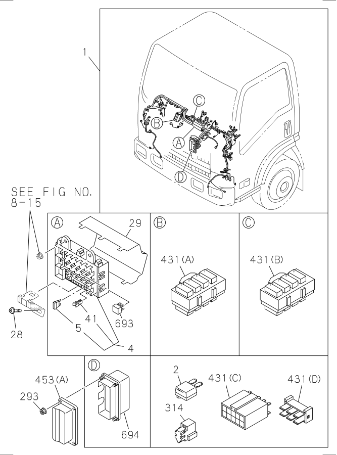 Diagram WIRING HARNESS AND FUSE for your Isuzu