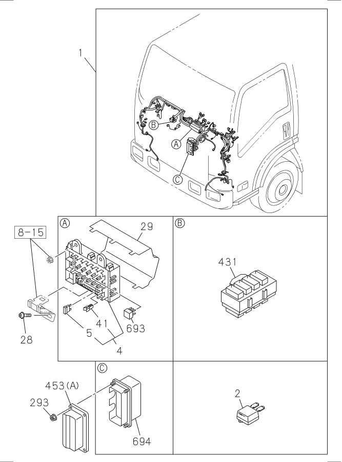 Diagram WIRING HARNESS AND FUSE NPR for your 2022 Isuzu NPR   