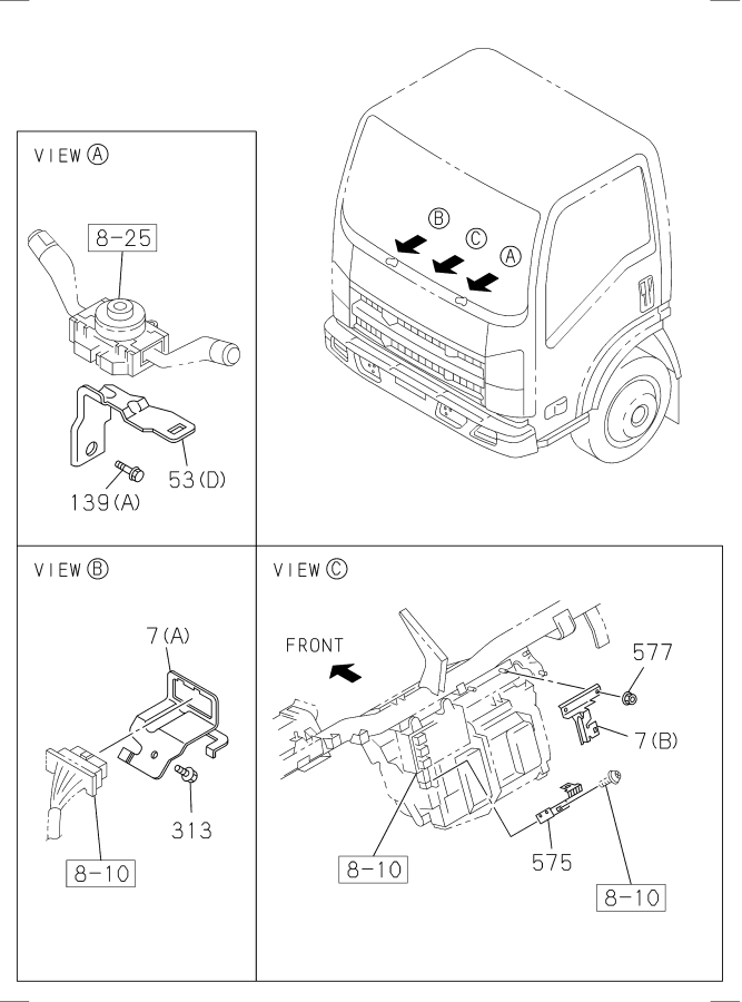 Diagram FIXING PARTS; WIRING HARNESS for your 2005 Isuzu NRR SINGLE CAB AND MIDDLE CHASSIS  