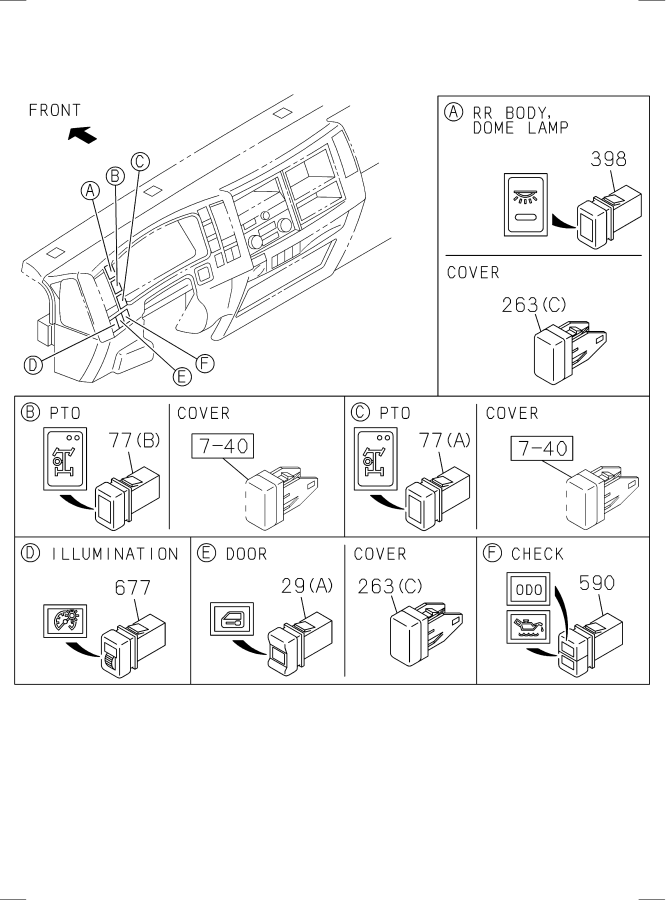 Diagram SWITCH AND RELAY; INSTRUMENT PANEL for your Isuzu