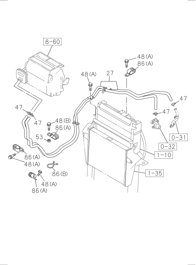 Diagram HEATER PIPING for your Isuzu